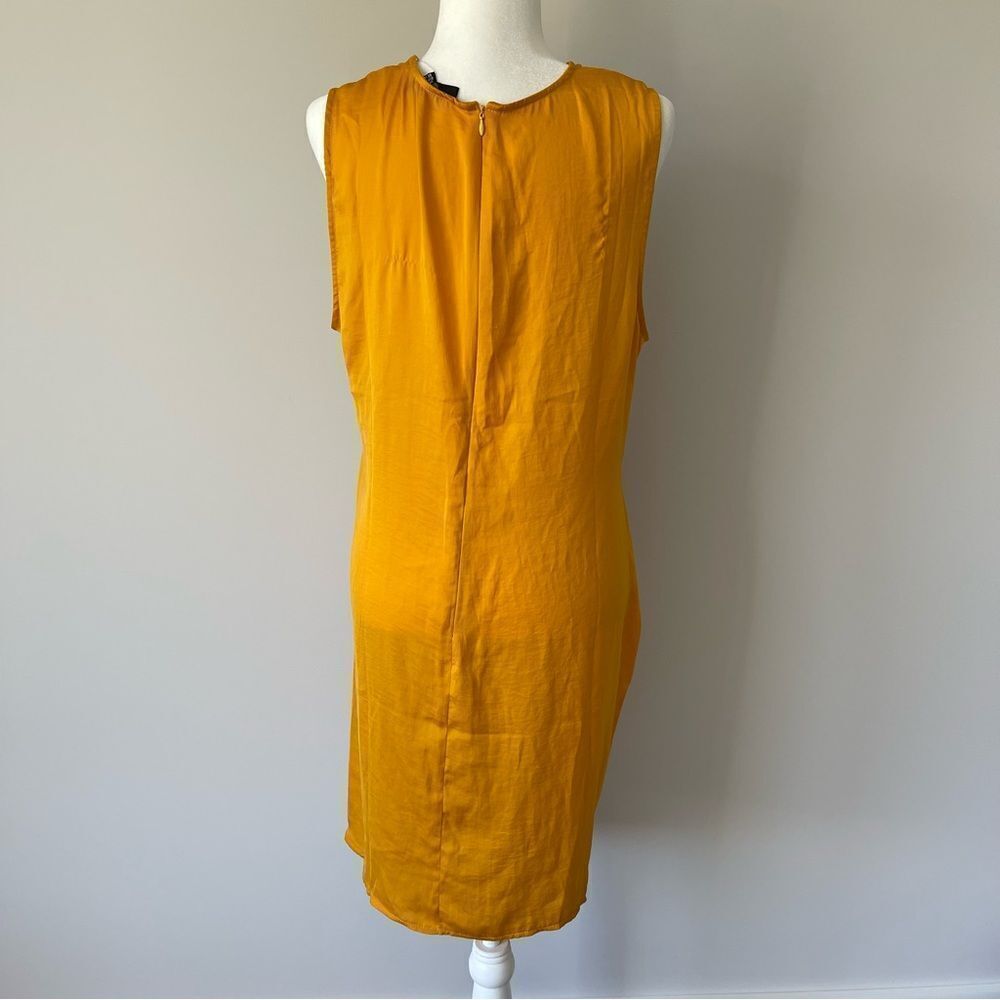 NWT Missguided Curve Low Cut Cross Over Mini Dress Yellow - Picture 3 of 4